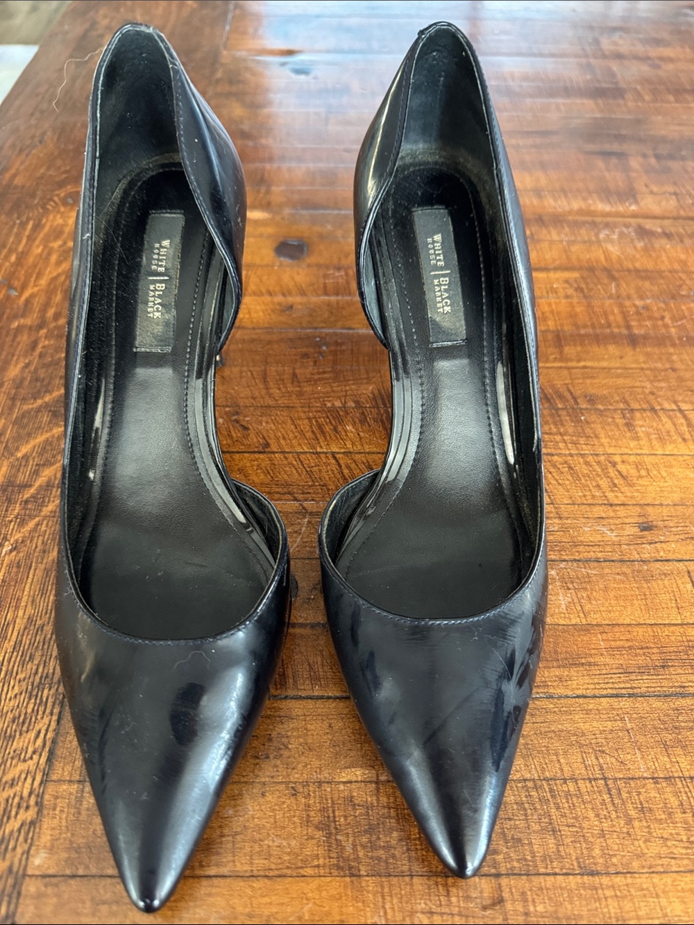 White House Black Market Black Patent Pointed-Toe Pumps